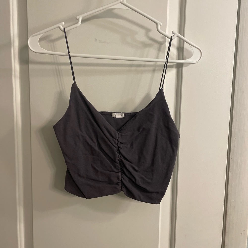 Garage Gray/Purple Spaghetti Crop Top